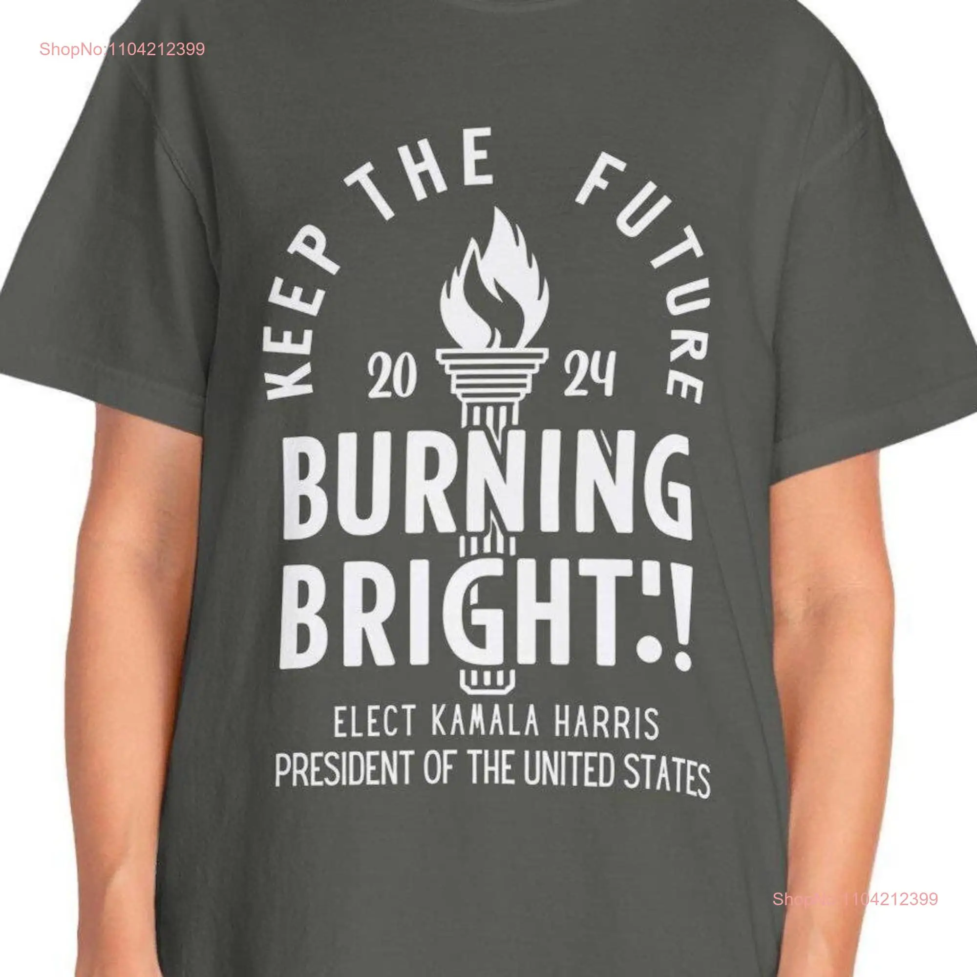 Футболка Keep the Future Burning Bright Kamala Harris for President 2024, комфортные цвета, Democrat Voter Freedom, факел Liberty