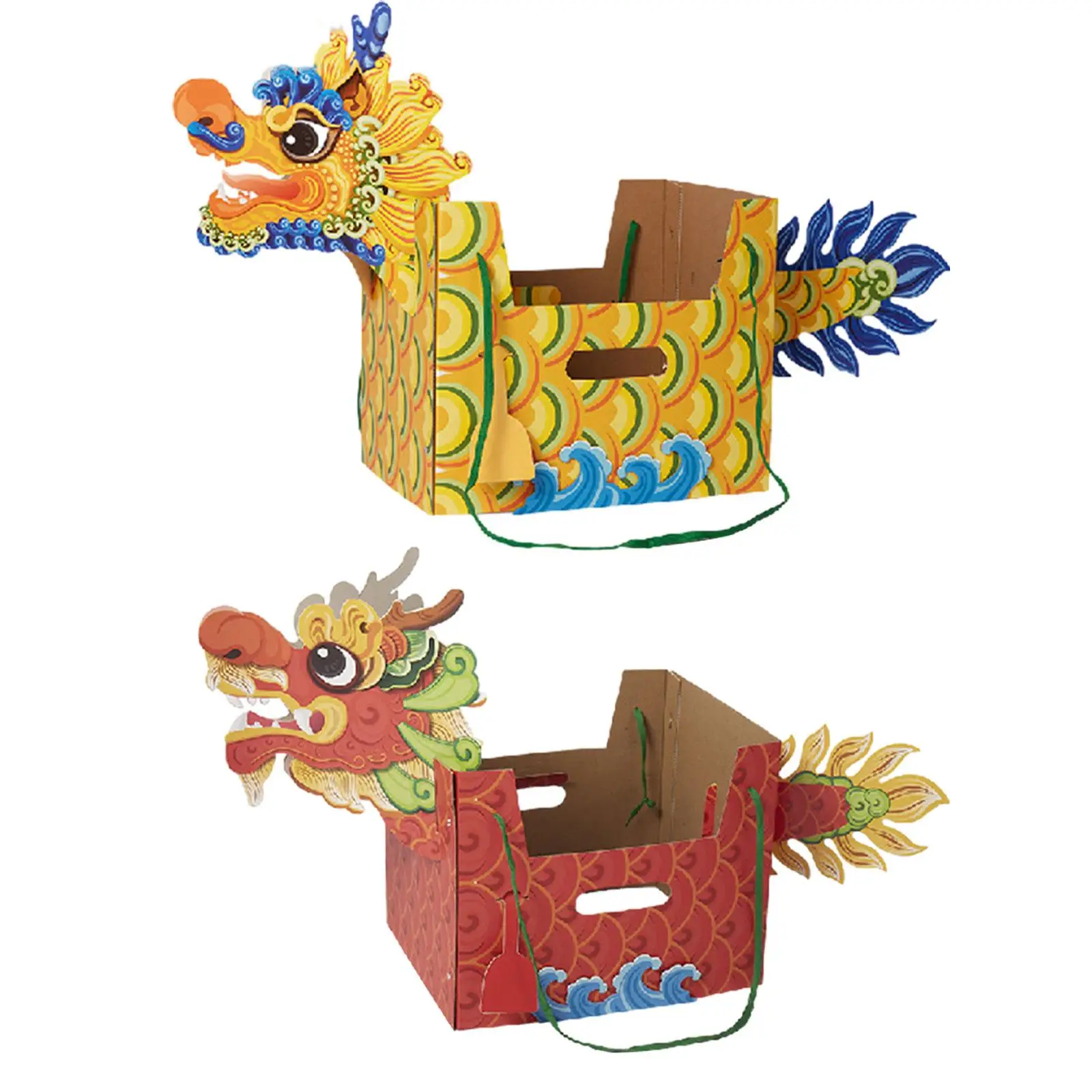 Chinese Paper Dragon Toys Novelty Prop Crafts 3D New Year Decoration Chinese New Year Dragon Boat for Celebration Toddlers