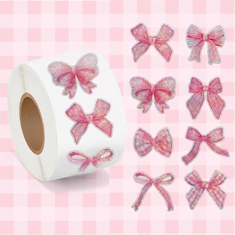 

500pcs Cartoon Laser Bow Sticker Label DIY Gift Decoration Sealing Stickers