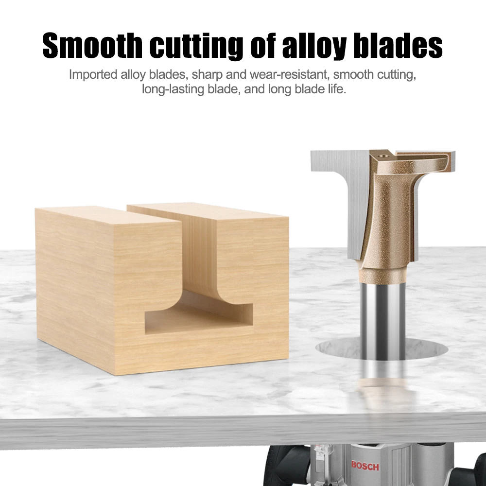 6 1/4 "Schaft Carbon Kristall Platte Arc Biege Router Bit T Halb Runde Flache Ecke Biege Cutter Trimmen Maschine fräser