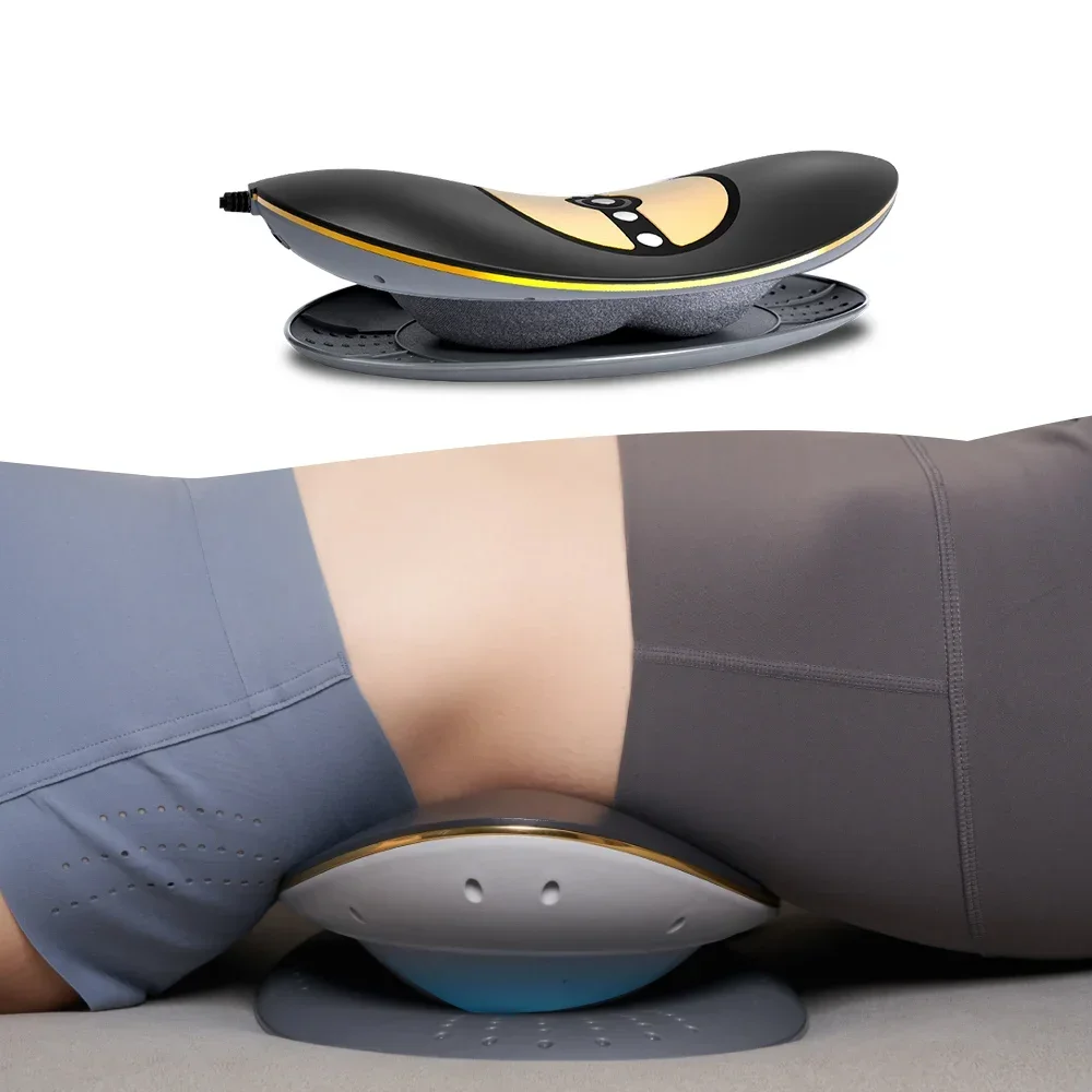 2025/2024 Factory Outlet Custom Logo Lower Back Pain Relief Massager Lumbar Traction  with EMS Patches for Muscle Stimulat