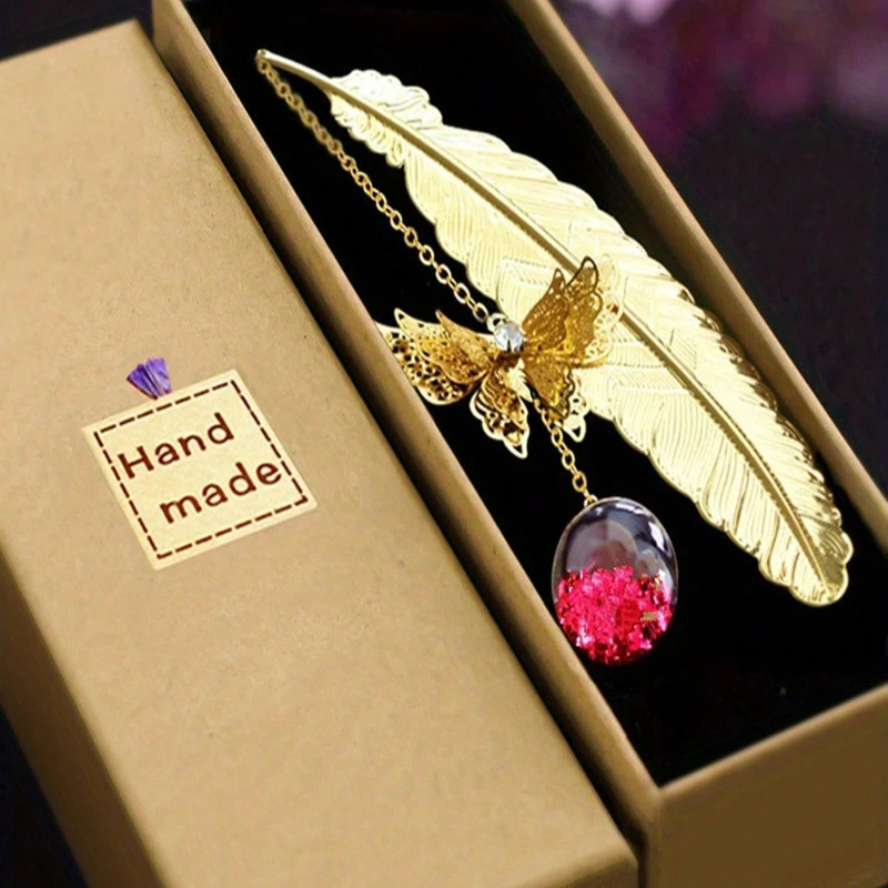 صندوق هدايا كلاسيكي من المعدن الصيني المرجعي Avec Plumes Et Papillons Mode Papeterie Souvenir Pour Enseignants Et Amis Camarade #5