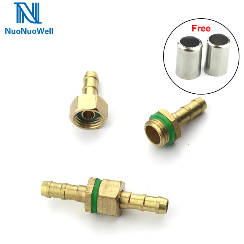 NuoNuoWell Soft Pipe Repair Connector Brass Straigh Hose Joint High Pressure Spray Pipe Adapter 5pcs-pack
