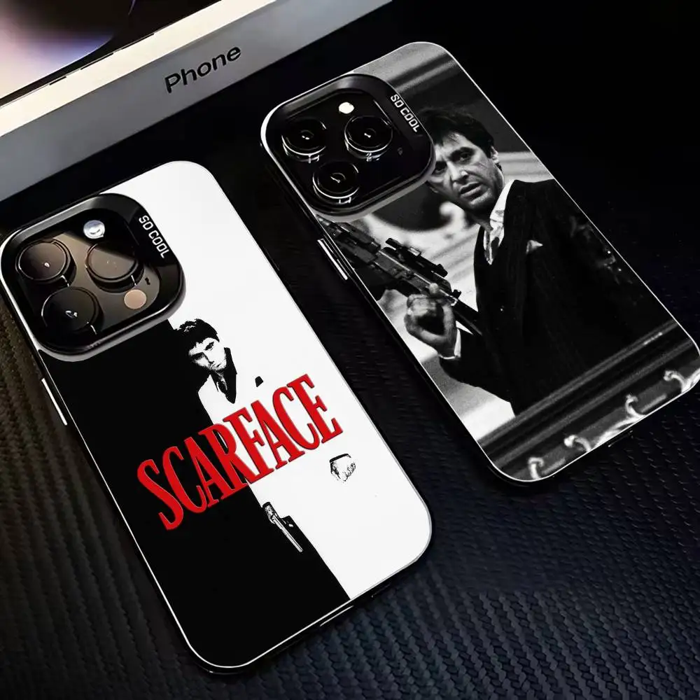 

Classic S-Scarface Phone Case For iPhone17,16,15,14,13,12,11 Plus,Pro Silver Matte Shockproof Cover