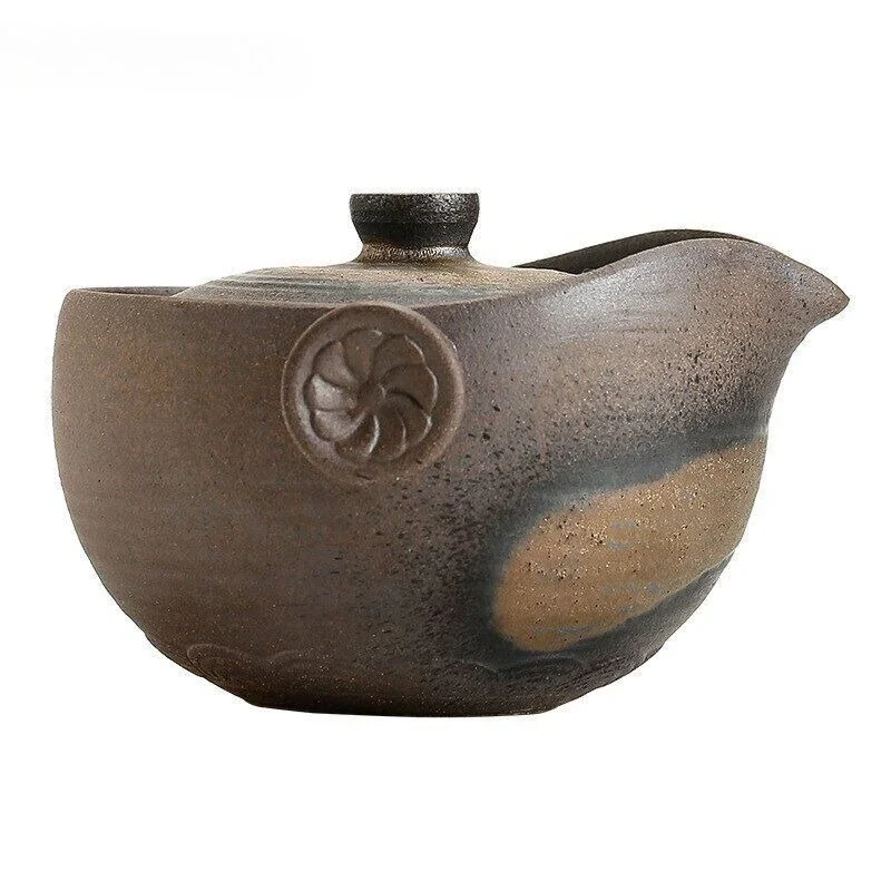 200ml Stoneware Large Gilt Hand-held Teapot Tea Bowl Lotus Rhyme Home