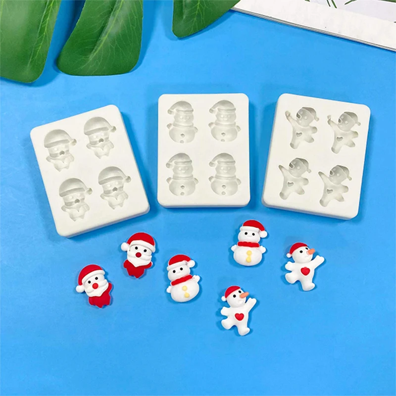 Santa Snowman cute radish nose doll fondant silicone mold Christmas landscape handmade DIY chocolate candy mold