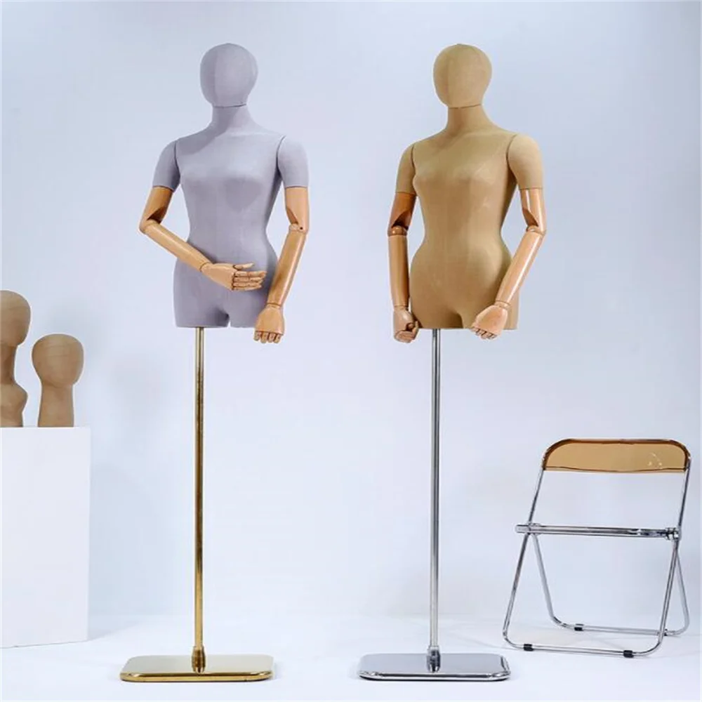 

Female Sewing Hand Mannequin Body Stand, Female Dress Form, Clavicular Wood Jewelry, Flexible Women, Adjustable Rack,C044