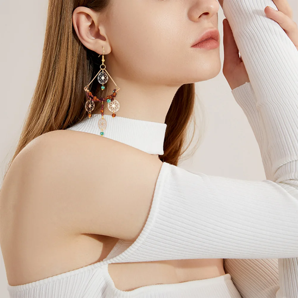 Pandahall 200pcs Flower of Life Charms Brass Connectors Long-Lasting Plated for Vintage Jewelry Making Necklace Earring 13x0.3mm