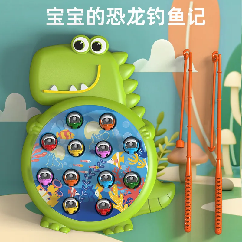 Children's fishing tray toys magnetic early education kindergarten game fish puzzle fun fishing game artificial fishing and rod