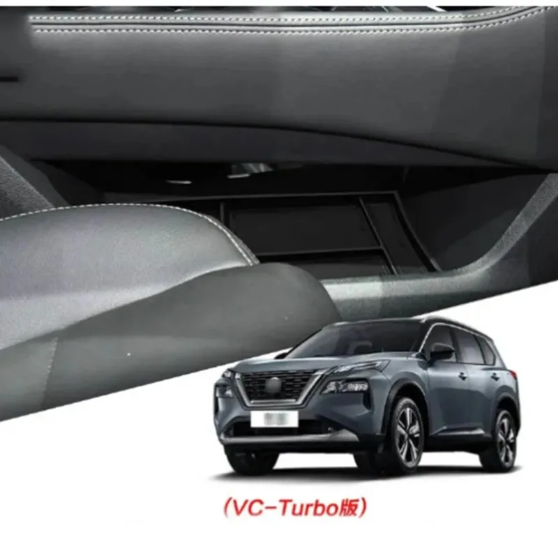 

For Nissan Rogue X-Trail 21-23 ABS Black Car Central Armrest Lower Layer Box Organizer Storage Tray Interior Car Accessories