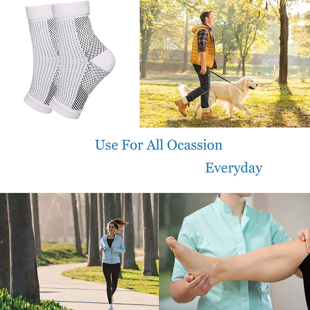 1 Paar Enkelbrace Sokken Compressiemouw Ondersteuning Voetsteun Voor Plantaire Fasciitis Neuropathie, Verstuikingen, Kalmeren Sokken Boogsteun