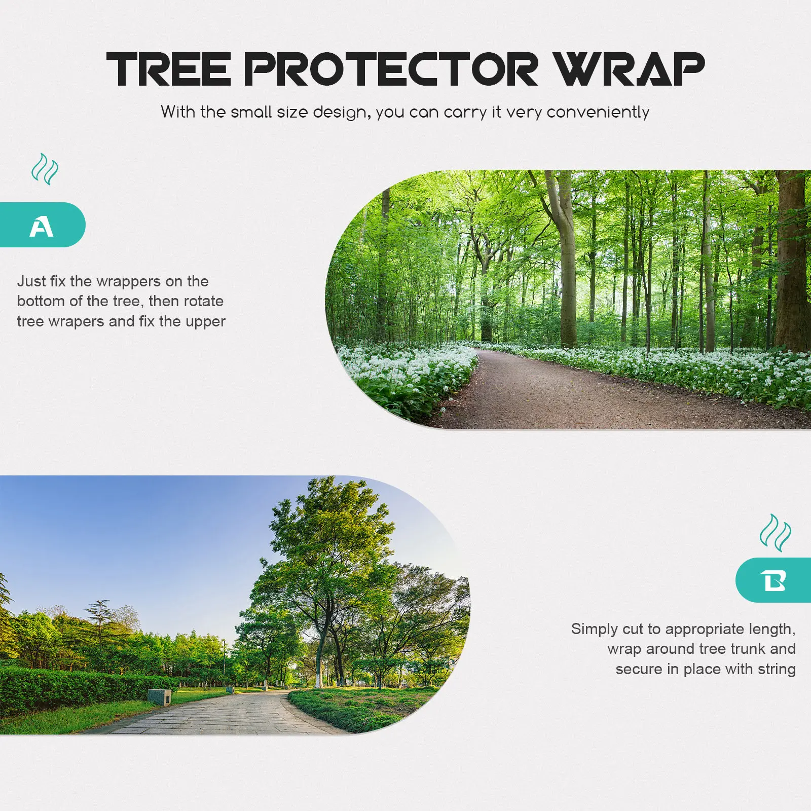 2 Rolls Tree Protector Wrap Winter-Proof Bandage Long Thermal Moisturizing Trunk Wrap Sun Protection Cold Weather Tree Guard