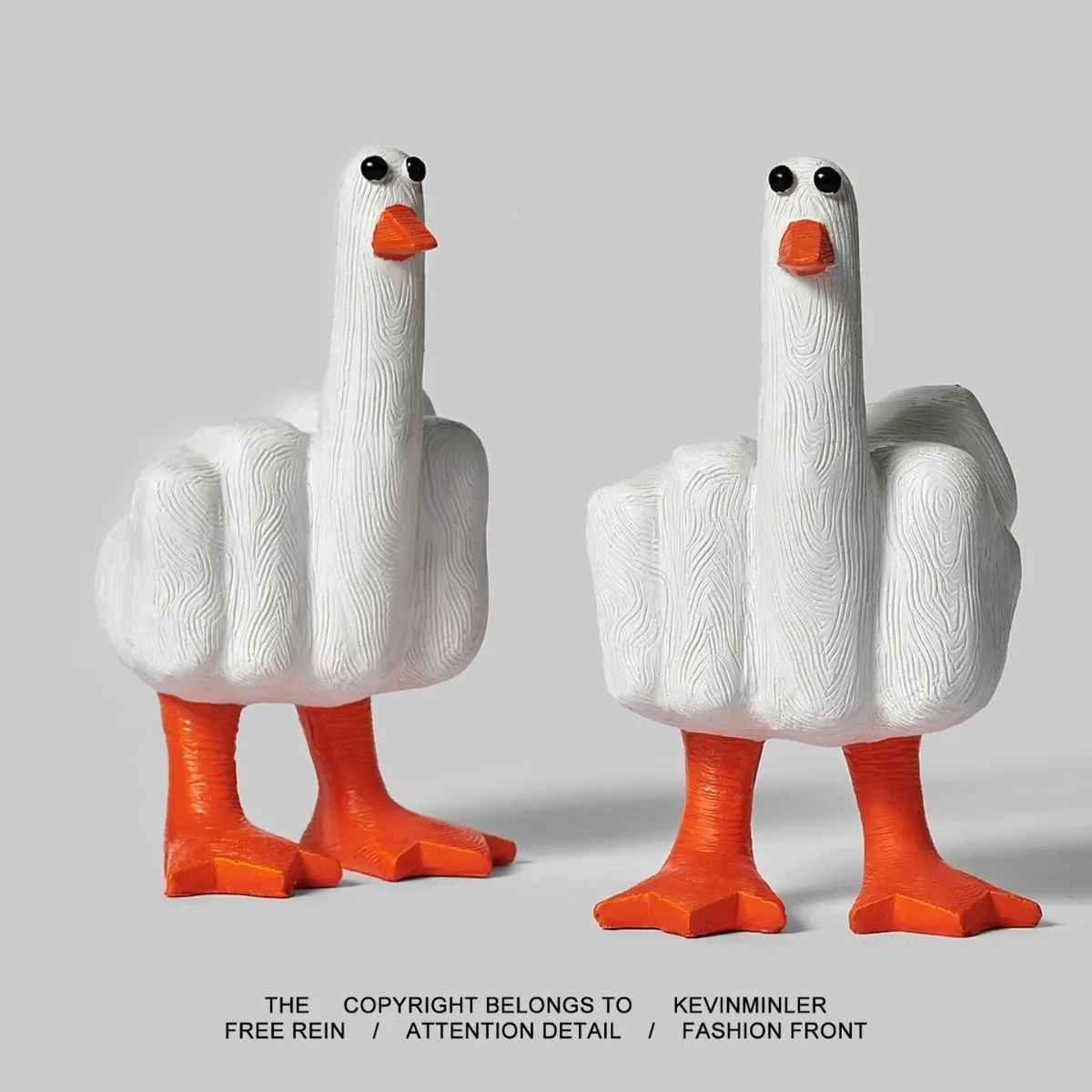 Creative Middle Finger Duck Desktop Ornament, Resin Art Statue for Home Decor