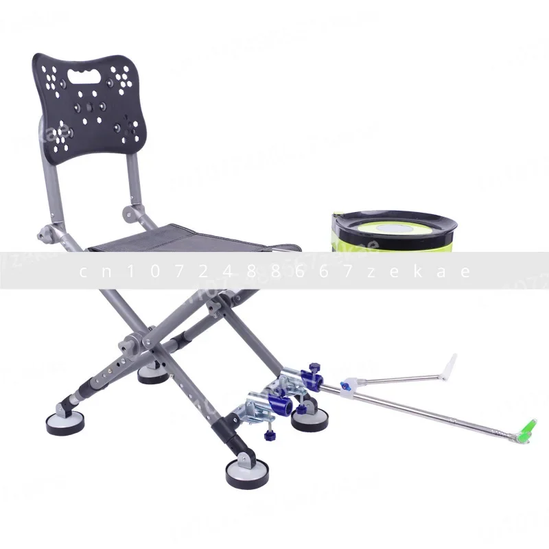 4本脚調節可能なアルミ合金製椅子-釣り椅子-アウトドア多機能折りたたみ式釣り椅子-調節可能な背もたれ