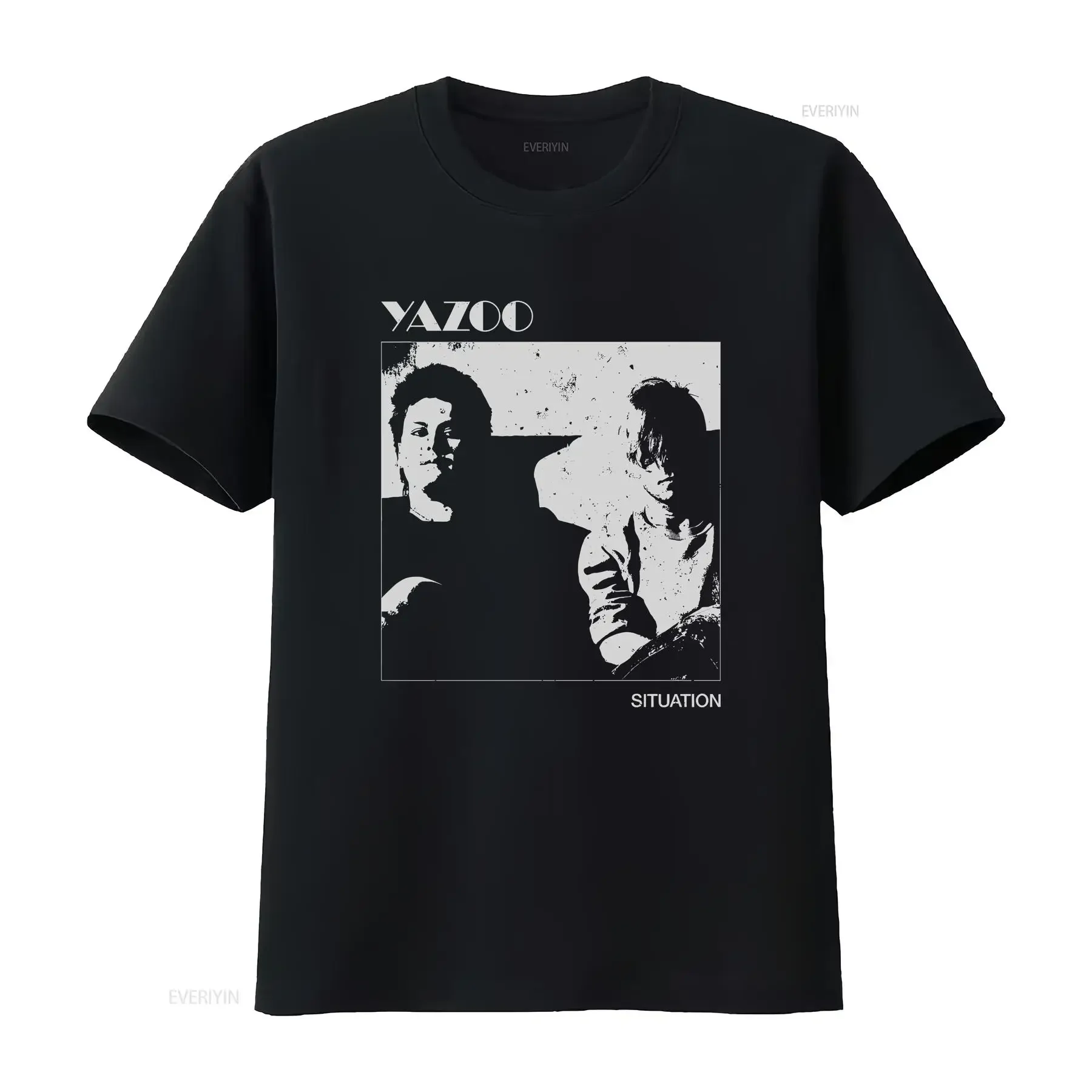 Yazoo T Shirt Situation 80s  Black All Size AR1363 vintage Washed homme Breathable designer clothes Stylish Unisex Slightly