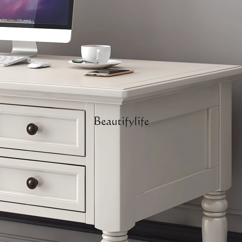 مكتب أمريكي فاخر من خشب الرماد والخشب الصلب بخمسة مكتب ضخ مكتب كتابة مكتب أوروبي فاخر خفيف 1.4 متر