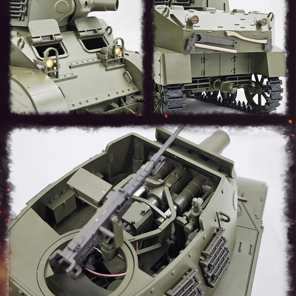 1/16 Amerykański czołg artylerii samobieżnej M8, zdalnie sterowany czołg obracany o 360 stopni, czołg z czasów II wojny światowej, elektryczny czołg RC z funkcją dymu, model zabawki