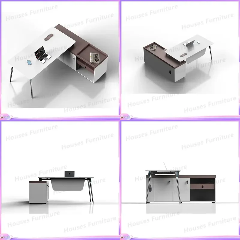 Modern Luxury Executive Desk Ergonomic Manager Office Furniture Wooden Computer Table Home Workstation Writing Desk for Study