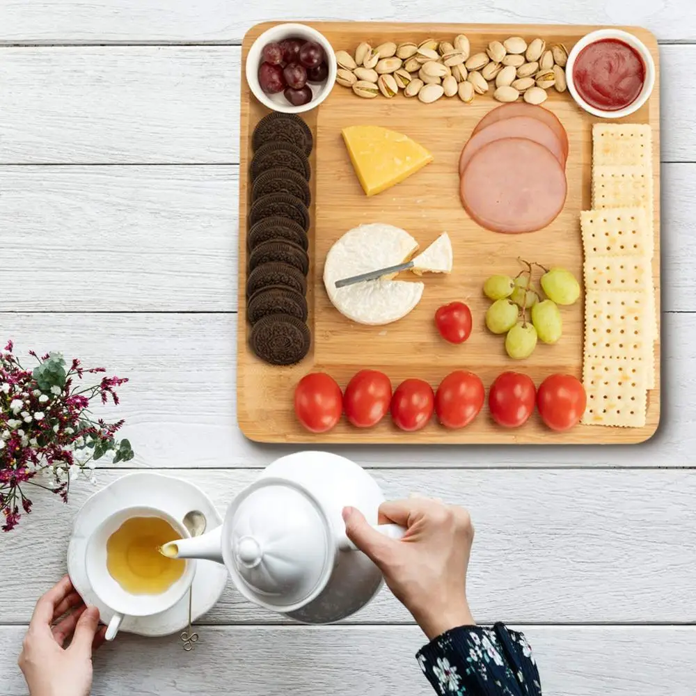 Bamboo Cheese Board with Knife Set Housewarming Gifts Anniversary Gifts Wedding Gifts