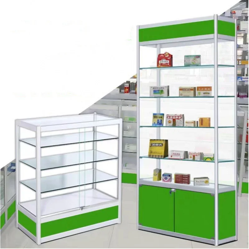 

customized.Customized Medical Retail Pharmacy Store Glass Showcase Pharmacy Shop Interior Counter Design Furniture