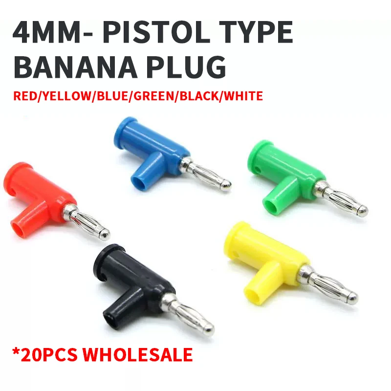 20Pcs 4MM Banana Plug Lantern Head Gun-Type Re-Insertable Test Audio Plug Welding-Free Side Screw Wiring