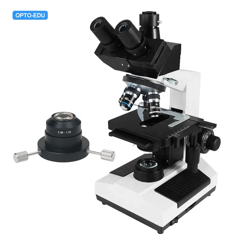 OPTO-EDU A10.1007 40-1000x trinocular análisis de sangre viva microscopio de campo oscuro