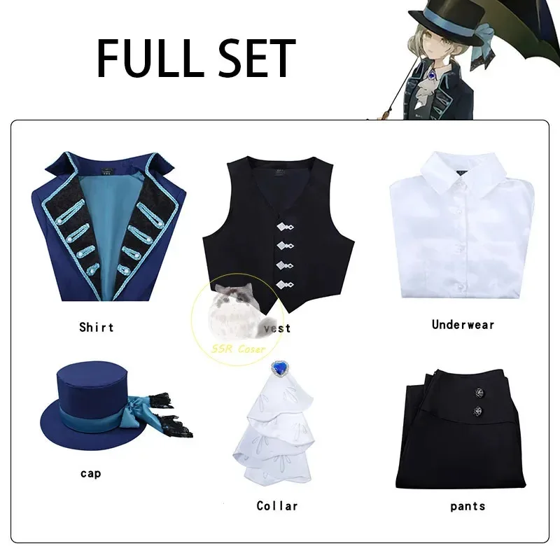 2025 New Game 1999 Cosplay Costume Uniform Vertin Wig Outfit Coat Hat Halloween Christmas Reverse 1999 Cost☆★ee☆★