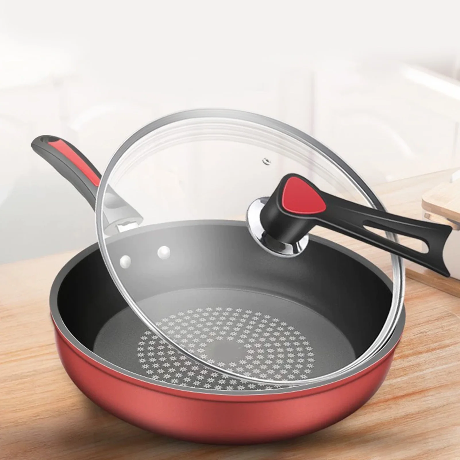 

10.24 Inch Frying Pan Dishwasher Safe Gas Range Induction Cooker Compatible Anti Stick Cast Iron Skillet for Frying Eggs Steaks