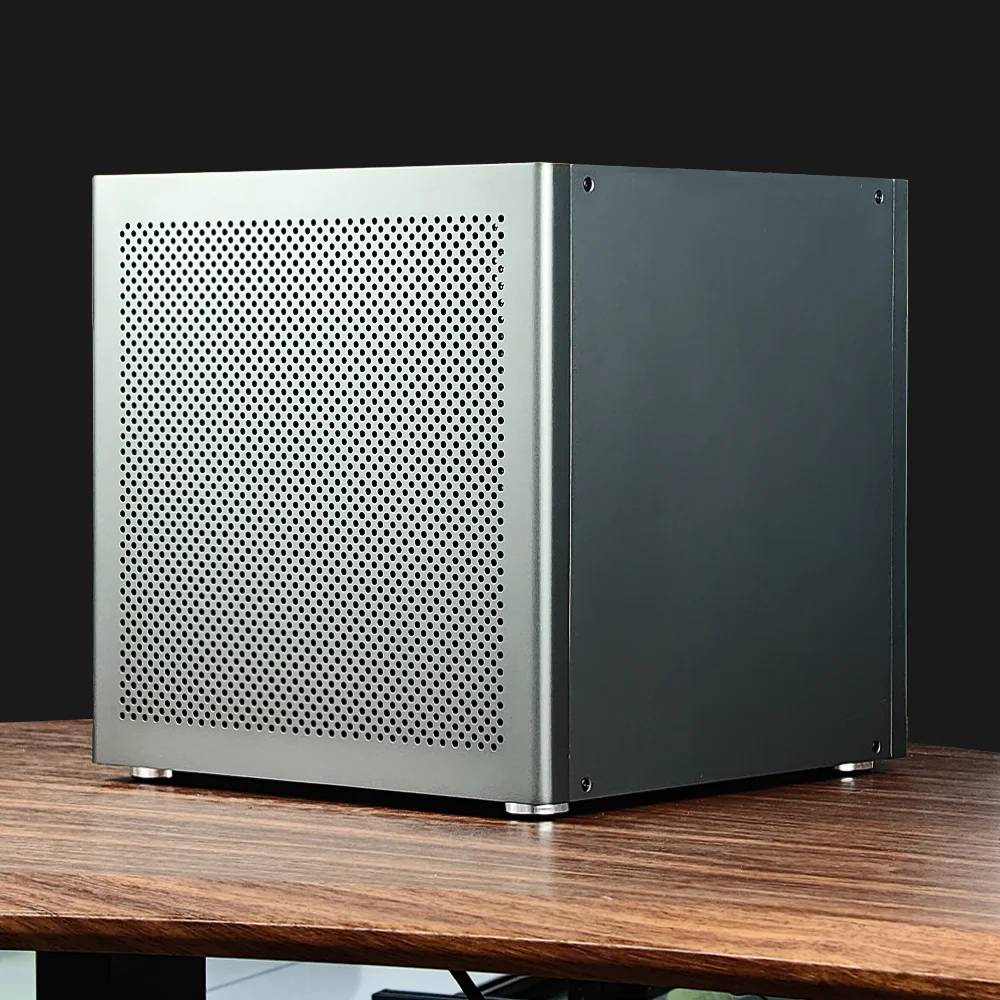 

Auriga анодированный алюминий 6-дисковый корпус NAS MATX, материнская плата, блок питания ATX, магазинный черный корпус Qunhui UNRAID для настольного компьютера