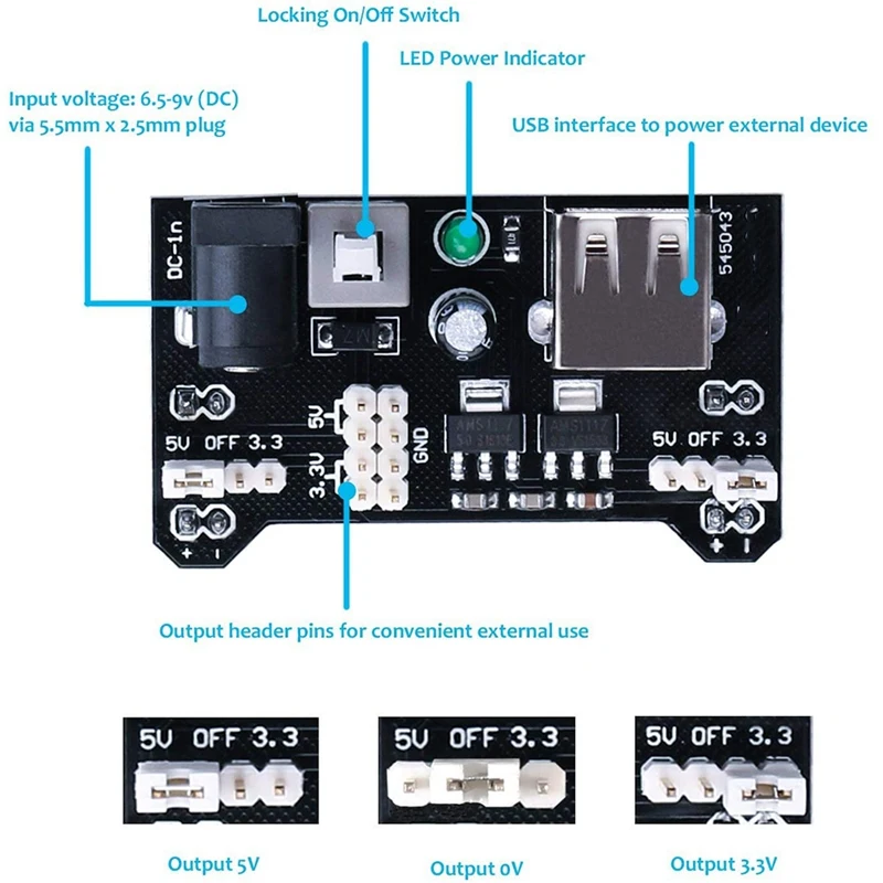 Elettronica Fun Kit con modulo di alimentazione, cavo Jumper, potenziometro di precisione, Breadboard 830 per Arduino, Raspberry Pi