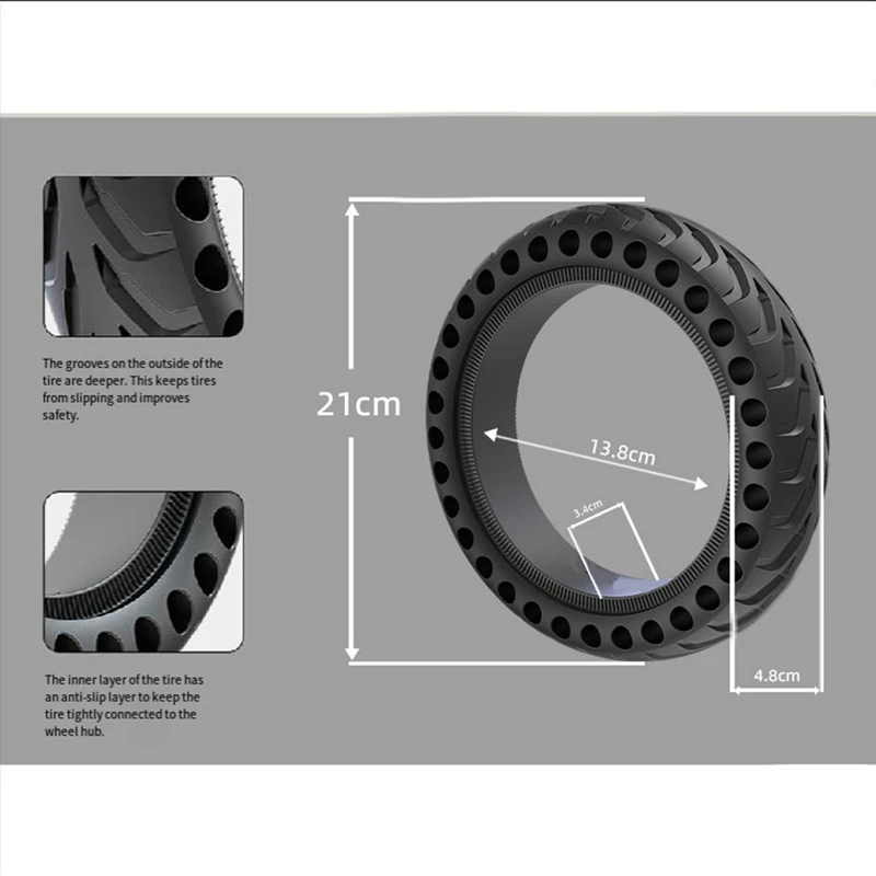 Electric Scooter Tire 8Inch Honeycomb Tire For Xiaomi M365 Inflation-Free Shock-Absorbing Solid Tire Accessories