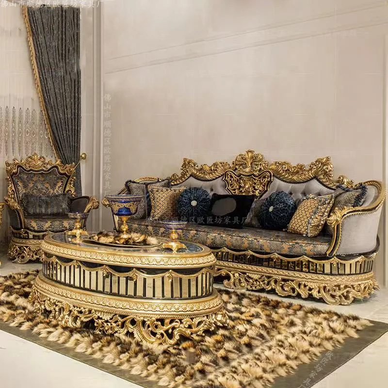 

Palace fabric sofa Luxury fabric sofa Self-built villa living room sofa