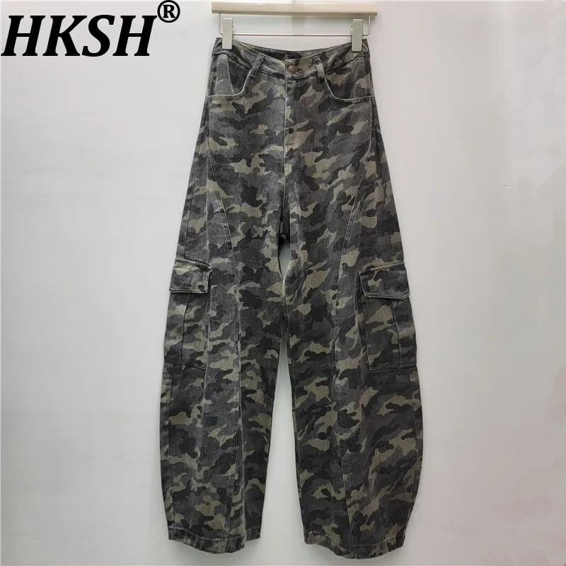 

HKSH осень-зима женская уличная одежда в американском стиле модные камуфляжные брюки-карго модные утягивающие брюки с высокой талией и большим карманом HK9493