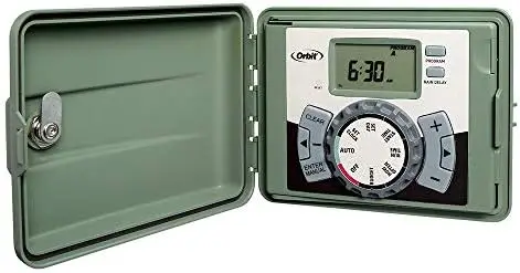 Orbit 57894 4-Station Outdoor Sprinkler Timer – Swing Panel Controller for Efficient Watering