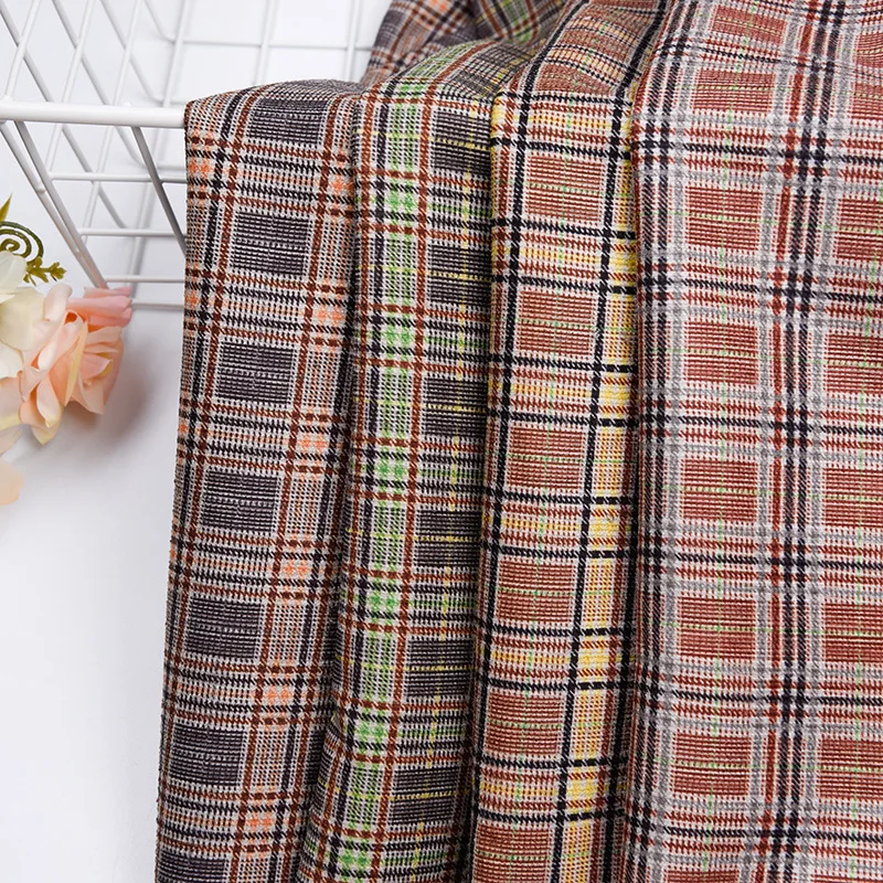 

Plaid Corduroy Fabric for Dress, Geometric Printed, Women's Fashion, Shirt Clothing Cloth, DIY Polyester Handmade Sewing