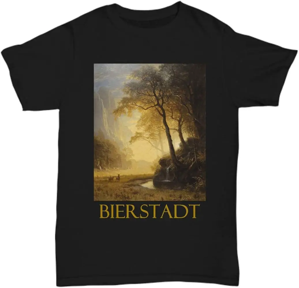 Hetch Hetchy  (1875) by Albert Bierstadt - Unisex Tee  Cotton Luxury brand vintage oversized