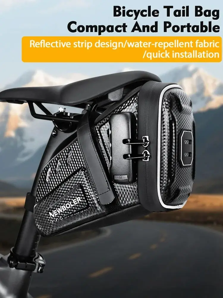AliExpress NEWBOLER 2.5L Bicycle Bag Large Capacity Bike Seat Bag Back Seat Pouch Reflective Bicycle Saddle Bag EVA for Mountain Road Bikes