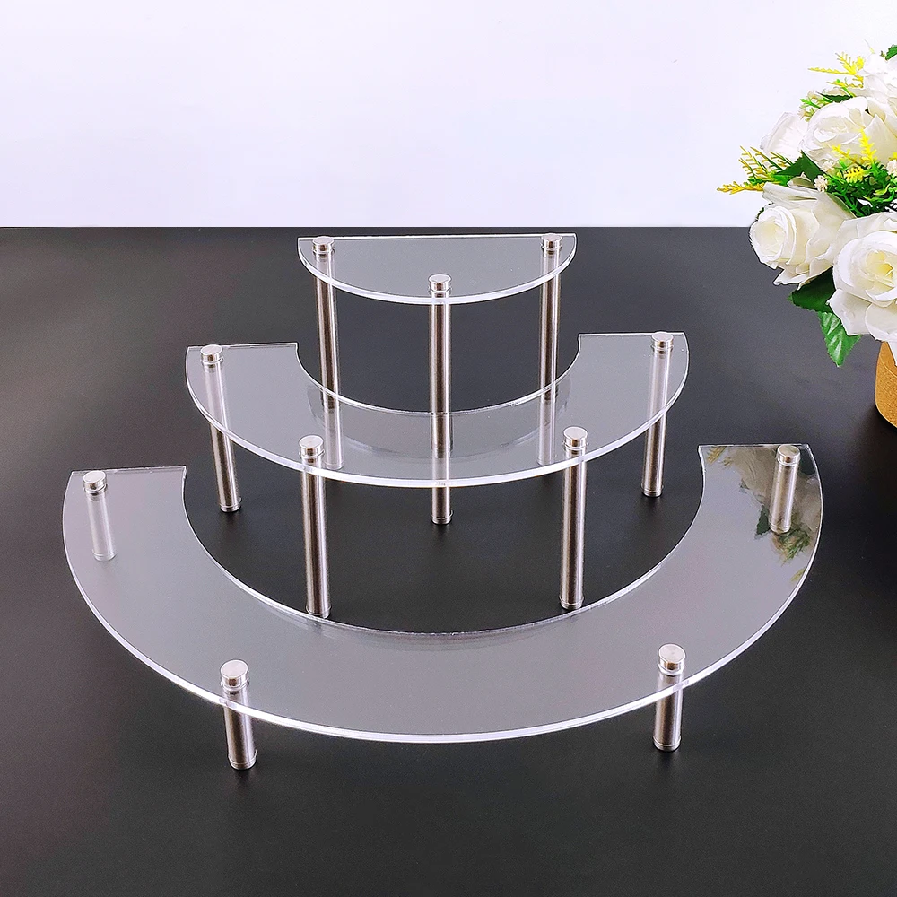 

3-Tier Acrylic Round Cupcake Dessert Stand-Riser Display Stand, Display Self for Amiibo Funko POP figures, Retail showcase