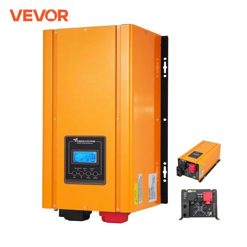 VEVOR Power Inverter 3KW DC 12V to AC 230V  Pure Sine Wave Off Grid LCD Display Built-in Battery Charger for Household Appliance