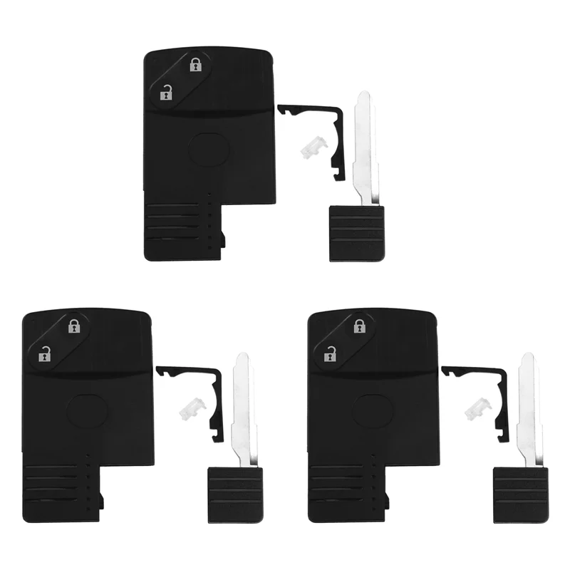 3X 2 Button Smart Card Remote Key Shell Case For Mazda 5 6 CX-7 CX-9 RX8 Miata