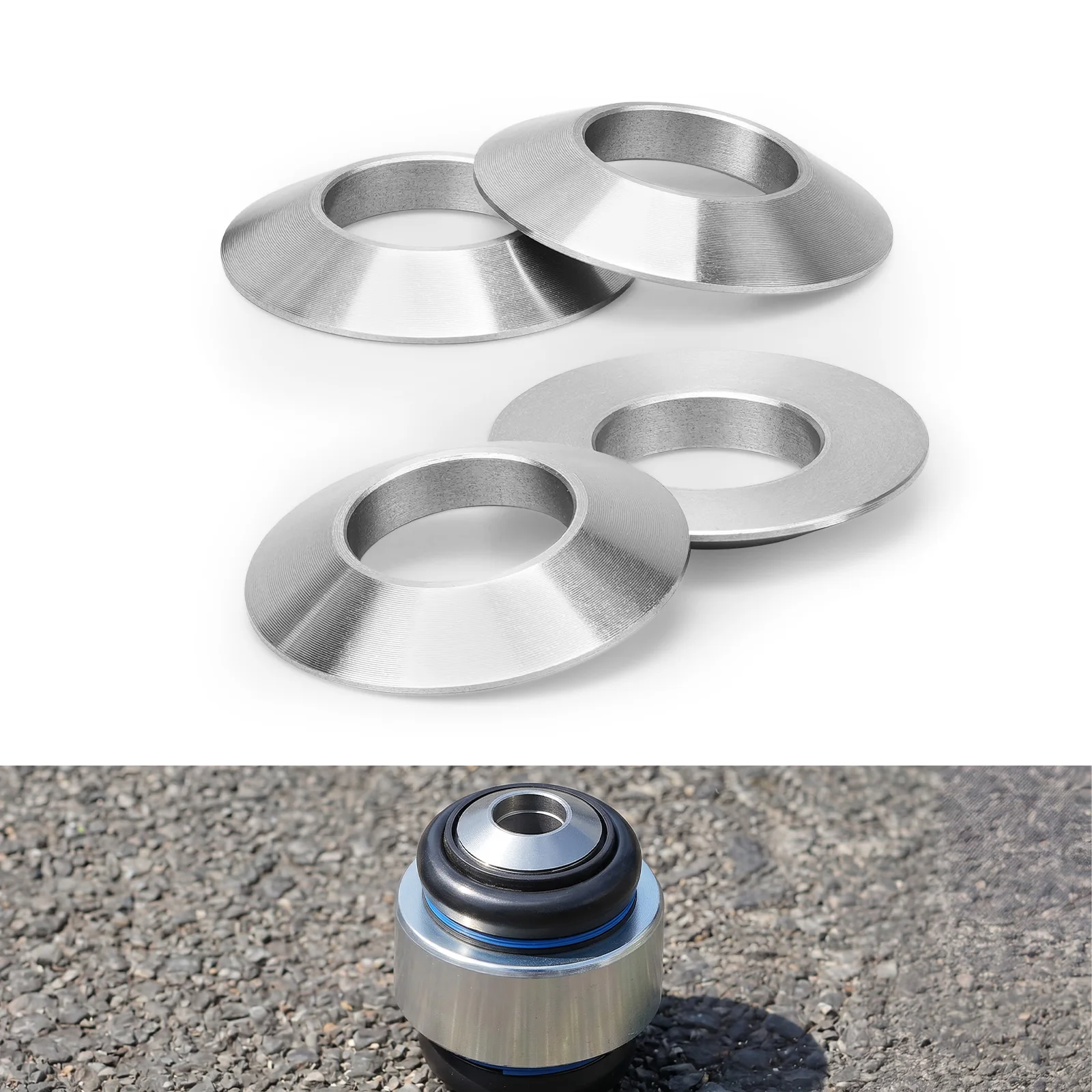 

BEVINSEE Rear Tapered Washers for Press-In Spherical Conversion Kit For E90 E91 E92 E93 E81 E82 E87 E88 With M3/1M Arms