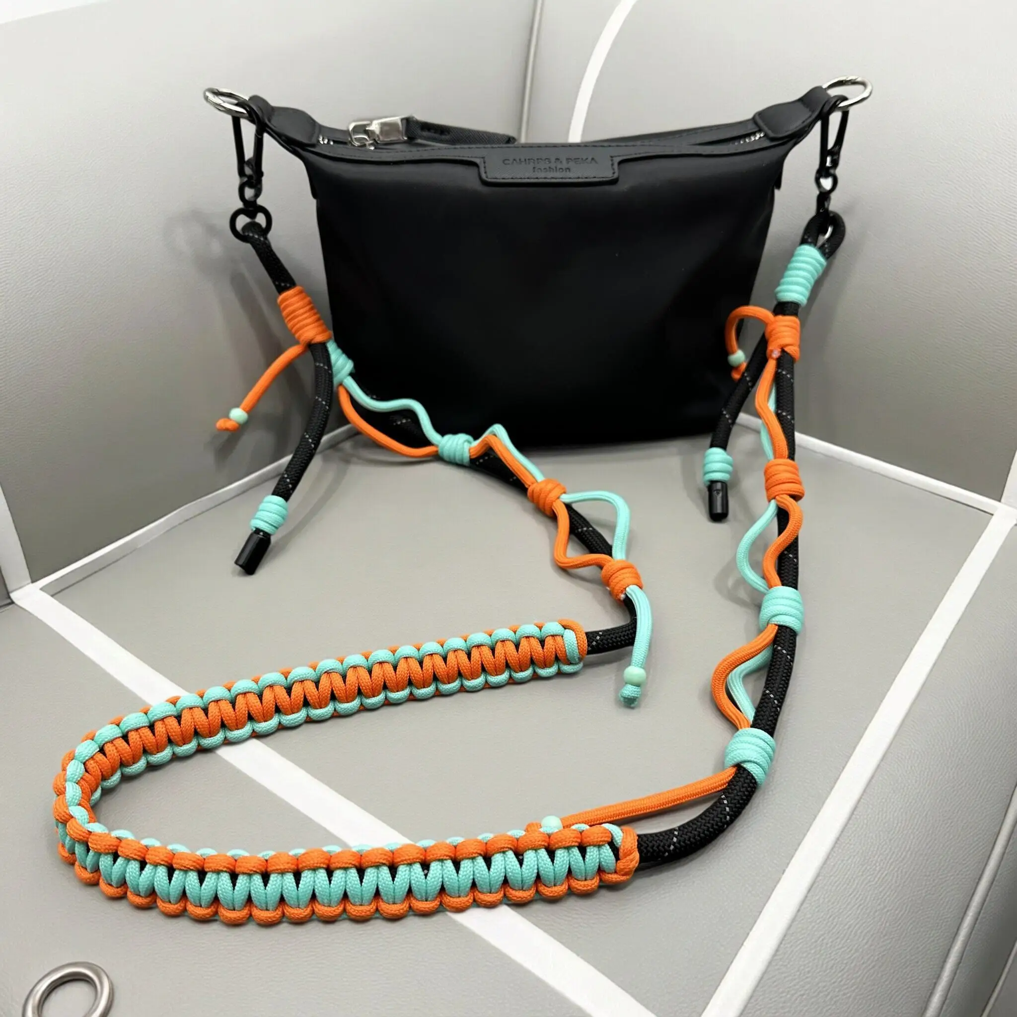 Bag Strap Multifunction Adjustable Hand Woven Paracord Crossbody Strap Outdoor Travel Camping Camera Phone Lanyard Accessories