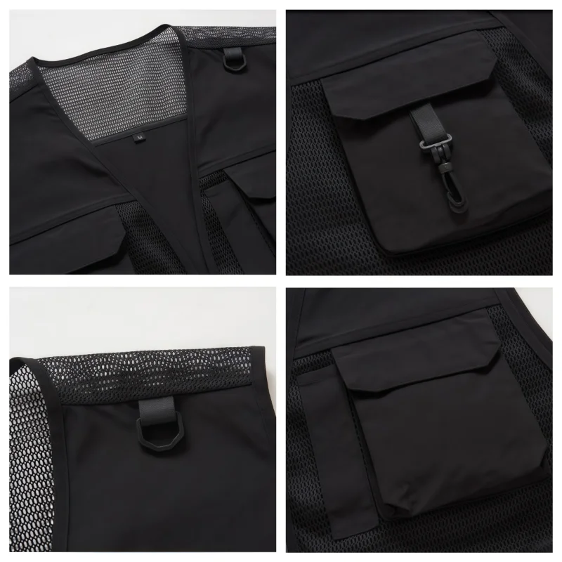 2026 New Printing Logo Outdoor Multi Pocket Vest, Photography Fishing Vest Men's Camisole Mesh Vest Thin Jacket Loose in Summer