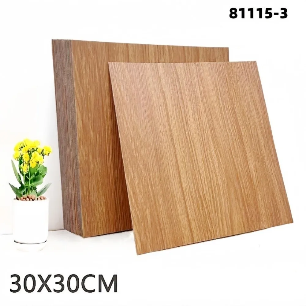 Easy Install Wood Grain Floor Tiles PVC Water Proof Floor Covers Moisture Proof Self Adhesive Wall Floor Decal For Bedroom