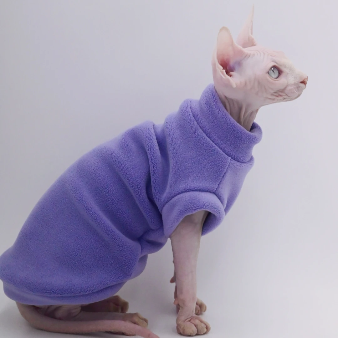 DUOMASUMI Dirt-resistant Sphynx Clothes Soft Cat Costume Thick Fall Winter Apparel Clothes for Cat Devon Hairless Cat Clothing