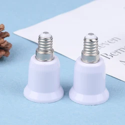 2PCS White E14 To E27 E14-D27 Adapter Conversion Socket Fireproof Plastic Converter Socket Bulb Adapter Lamp Holder Adapter Set