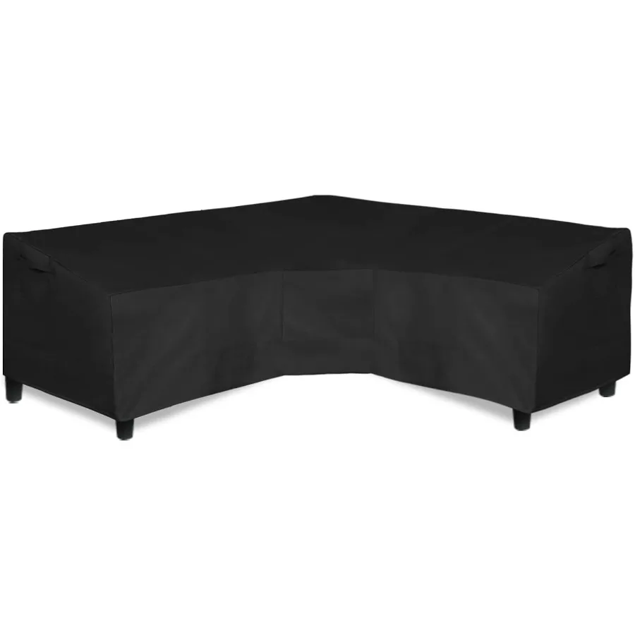 Heavy Duty 600D Waterproof Outdoor Sectional Sofa Cover 100x100 VShaped Design for Patio Lawn Furniture Protection with Breatha