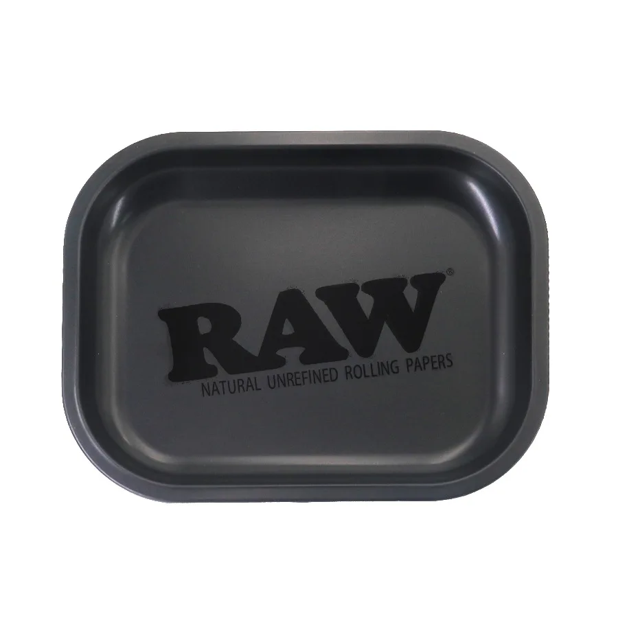 Matte Black Metal Cigarette Rolling Tray Tin Plated Container Cigar Cmoking Accessories Storage Tray