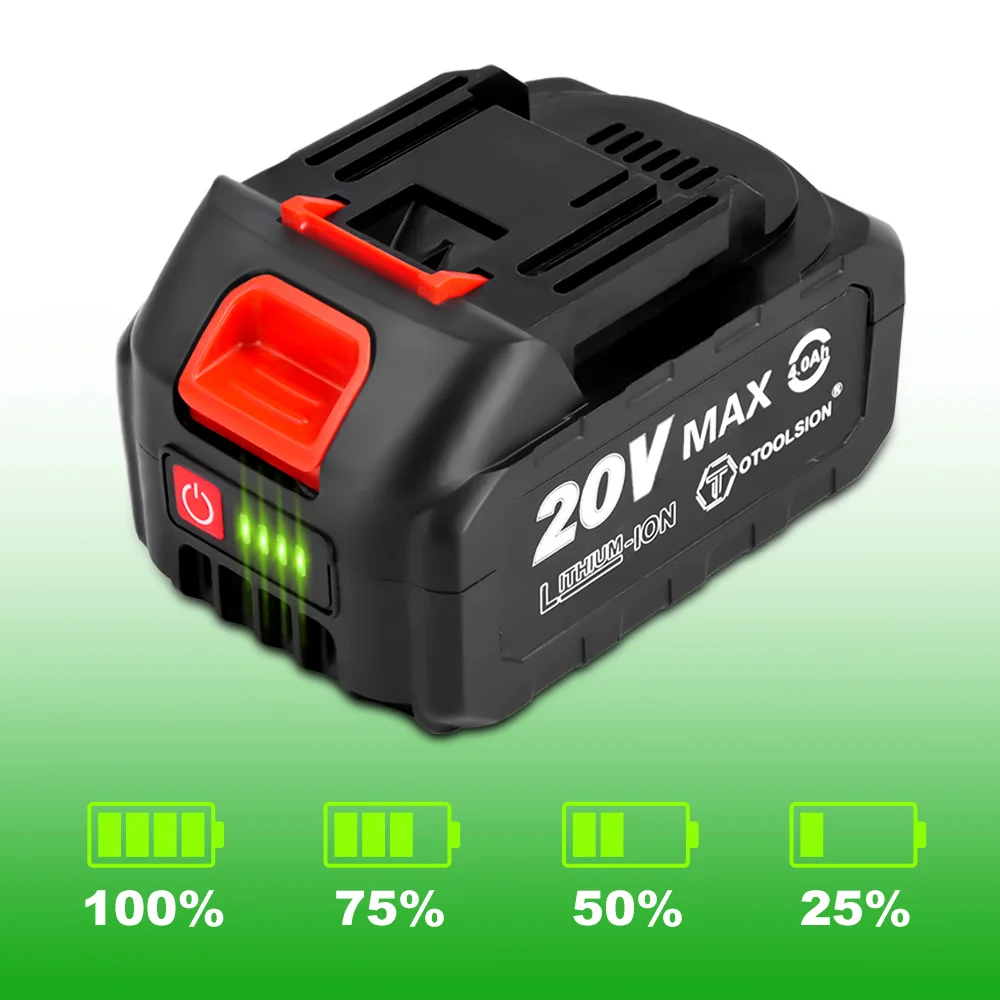 Rechargeable Battery 20V Replacement Lithium Battery High Capacity for Cordless Wrench Angle Grinder Drills Screwdriver Saw