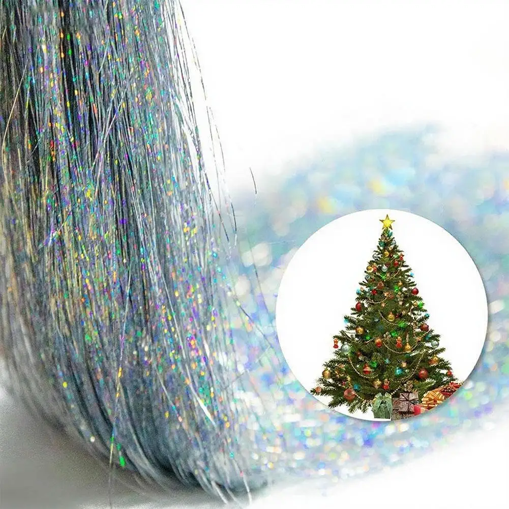 5000 Stränge Eiszapfen Schillerndes Lametta Folie Fransengirlande für Weihnachten Weihnachtsbaum Abschlussfeier Zubehör Urlaubsdekoration – Detail 19